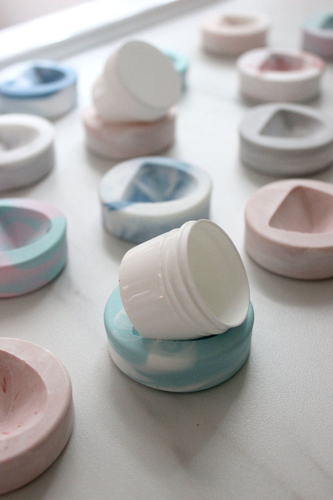 Tilted Calligraphy Ink Holder in Gray Mint Blush and Pastel Etsy