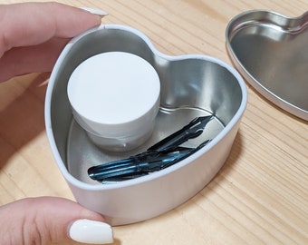 Heart Tin for Calligraphy Nibs, Ink Jars or Stamps