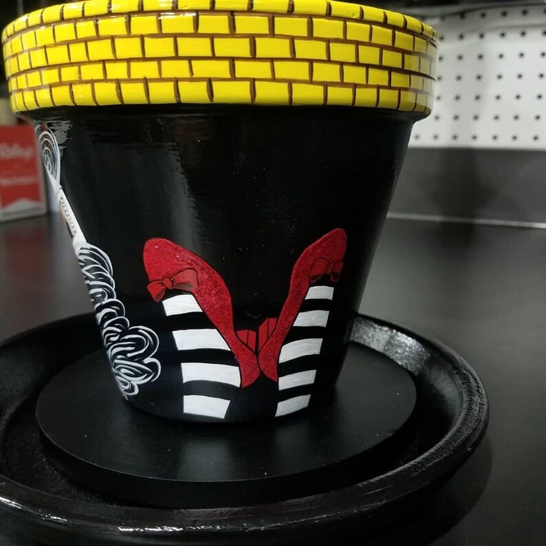 Wizard of Oz Tiltled Flower Pots With Stand Hand Painted Etsy