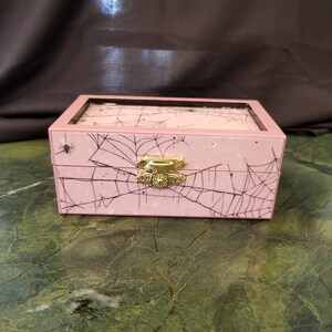 Pink Spider Web Box, Jewelry, Gift, Manifest Box