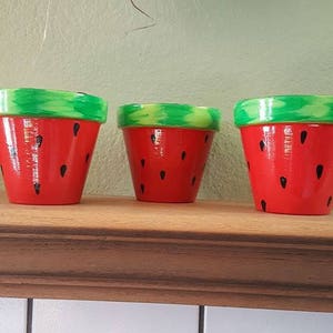 Hand Painted  4&quot; Flower Pot