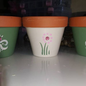 Hand Painted 3 Flower Pot set of 3 - Etsy