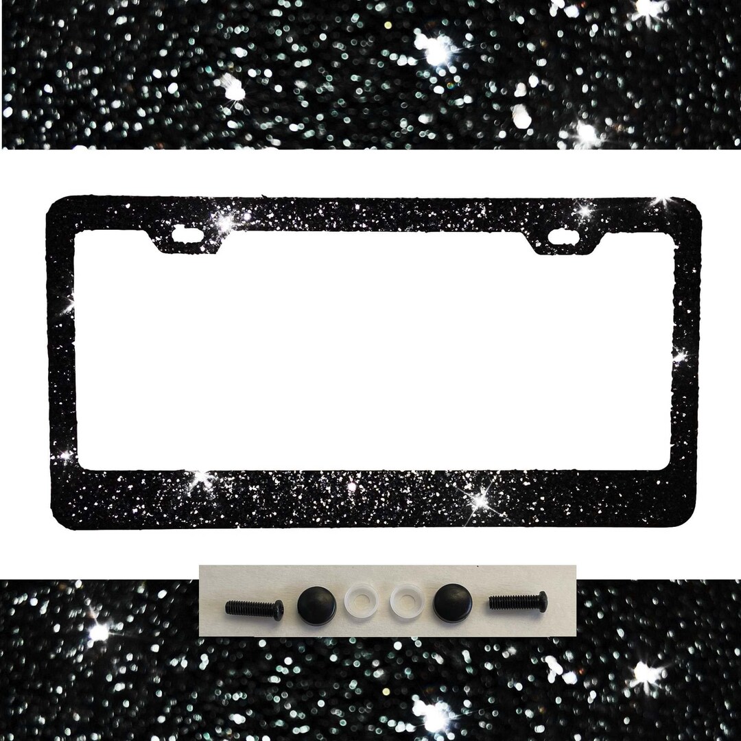Glitter License Plate Frame 2022 BEST SELLER Black Sparkly Etsy