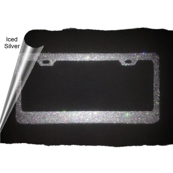 PRETTY in PINK GLITTER multicolored sparkle mega bling License Plate frame