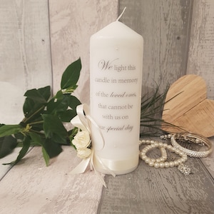 05 Memorial candle/  wedding/ loved one/ bereavement/ in memory/ shabby chic/ vintage / loving memory / personalised