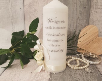 05 Memorial candle/  wedding/ loved one/ bereavement/ in memory/ shabby chic/ vintage / loving memory / personalised