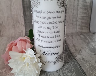 02 Wedding  / birthday/ bereavement / memorial loving memory personalised handmade candle