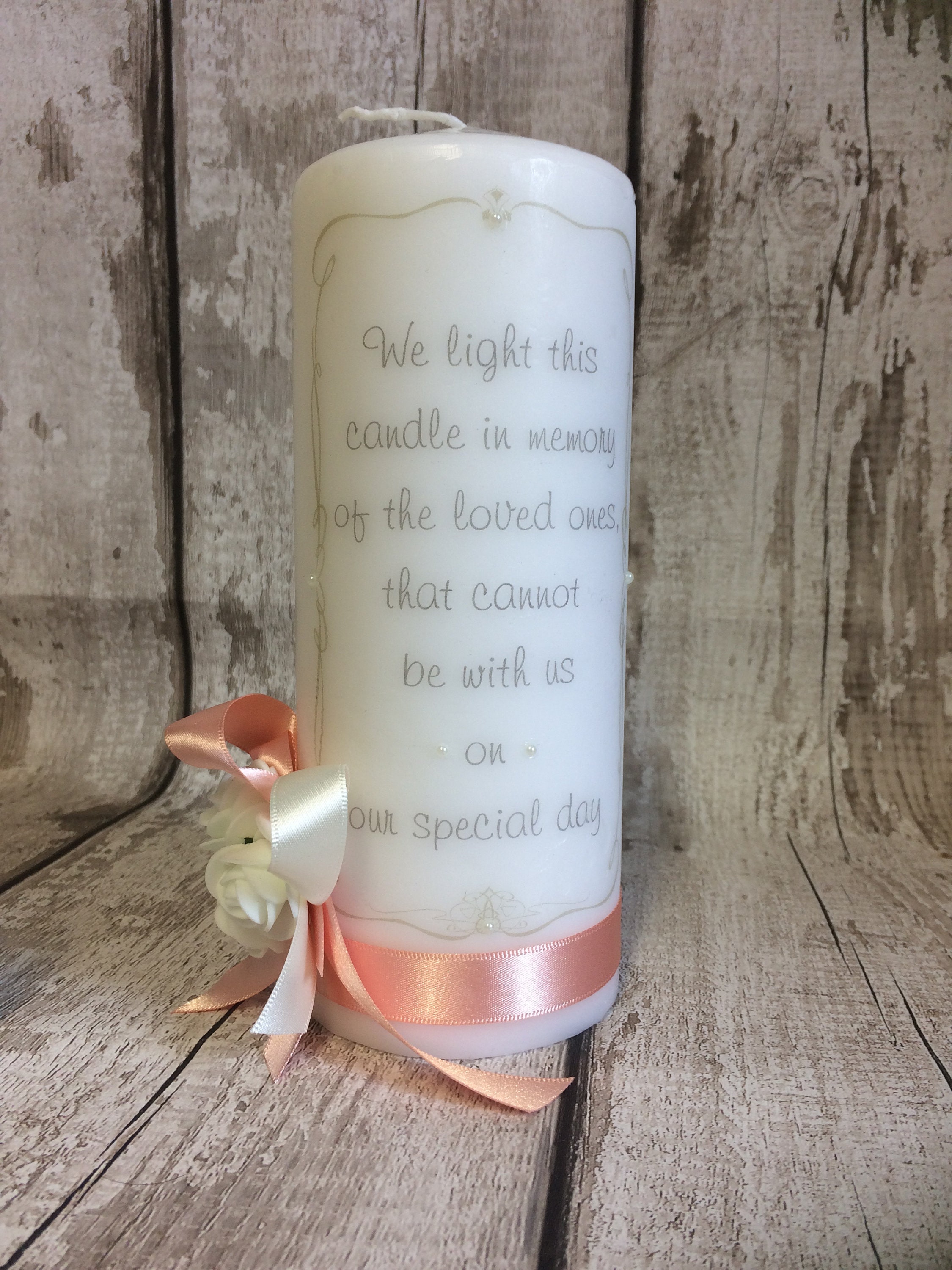 Memorial Candle Wedding Personalised Bereavement in Etsy UK