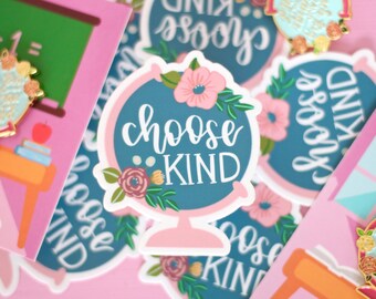 Choose Kind Globe Sticker