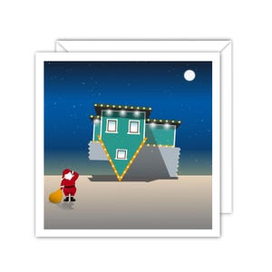 Brighton Kerstkaart ondersteboven huis