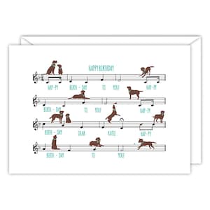 carte personnalisée | carte d'anniversaire de Labrador | Conception de partitions de joyeux anniversaire | Cadeau d'anniversaire pour amoureux des chiens