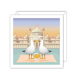 Tarjeta de amor de Brighton con gaviota