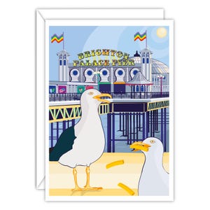 Brighton Pier Brighton Reisekarte | Möwe Karte | Meeres Karte