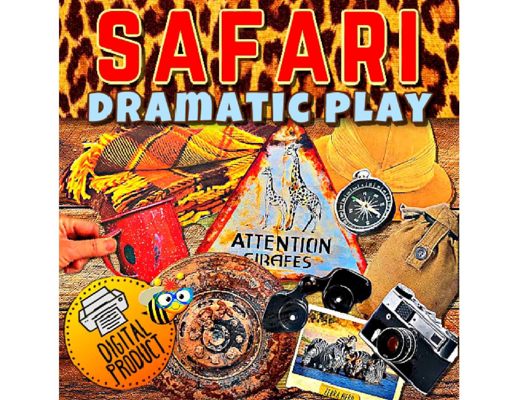 Safari Dramatic Play | Safari Pretend Play | Preschool Toy | Preschool Play | African Animals Activity | Homeschool Play | Animal Activity