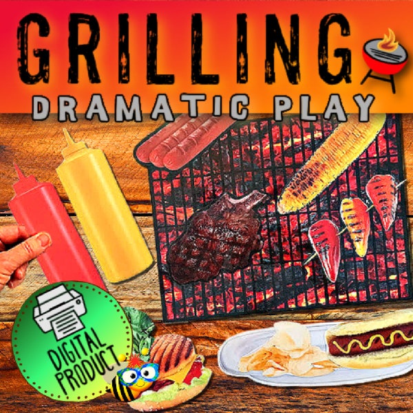 Dramatic Play Grilling | Pretend Play Grilling | Summer Activity  | Printables | Preschool Play | Homeschool Play