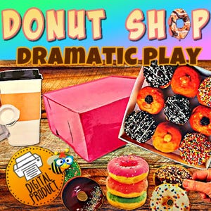 Donut Shop Dramatic Play | Donut Shop Pretend Play | Donut Activity | Pretend Play | Food Printable Playset | Preschool Play | Donut Theme