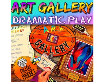 Galería de arte Juego dramático / Obras de arte Juego de simulación / Recortes de arte / Tablón de anuncios / Juego preescolar / Juego prejardín / Arte enmarcado