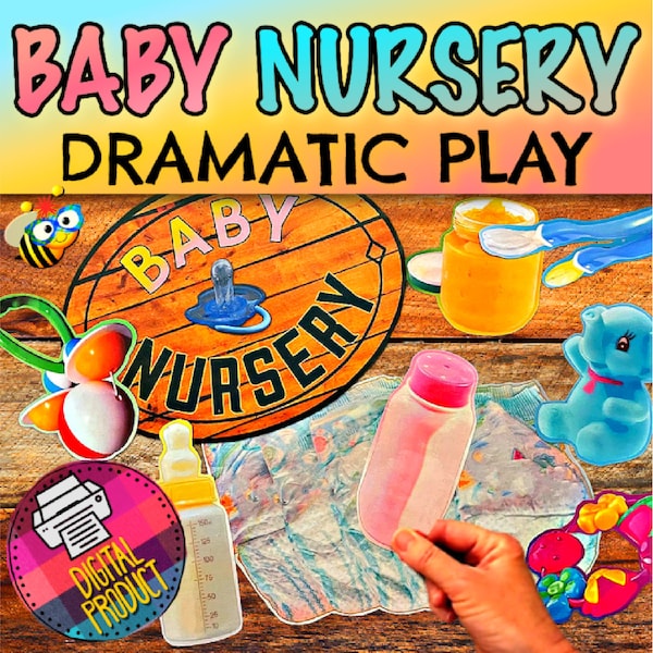 Baby Nursery Dramatic Play | Nursery Pretend Play | PreK Pretend Play | Baby Nursery Activity | Bulletin Board | Homeschool Play