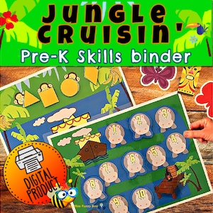 Jungle Busy Book | Printable Busy Book | Early Binder Jungle | Jungle Activity | PreK Skills | Homeschool Preschool