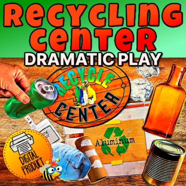 Dramatic Play Recycling Center | Recycle Pretend Play | Preschool Toy | Preschool Play | Recycle Activity | Homeschool | Earth Day Activity