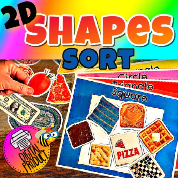 2-D Shapes Sorting Mats | Identify Shapes | Environmental Print | Printables | PreK Shapes | Homeschool Shapes