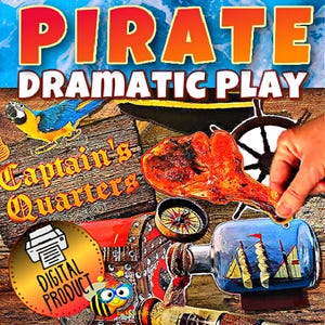 Pirate Dramatic Play | Pirate Activity | Pretend Play | Pirate Printable | Preschool | PreK | Homeschool | Pirate hat