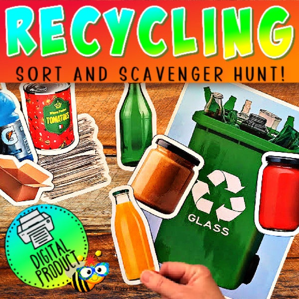 Recycling Activity | Conservation Activity | Sorting Mats | Scavenger Hunt | Earth Day Printables | PreK Learning | Homeschool Activity