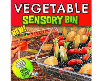 Vegetable Sorting Sensory Bin | Vegetable Sorting | Sensory Bin Activity | Vegetable Activity | Preschool Sorting | Homeschool Sorting