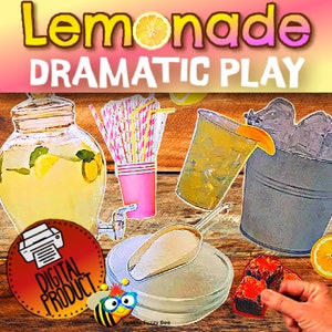 Lemonade Stand Dramatic Play | Lemonade Stand Pretend Play | Bulletin Board Decor | Birthday Party Decor | Summer Activity | Preschool Play