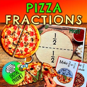 Pizza Fractions Activity | Make a Fraction | Identify Fractions | Homeschool | Teach Fractions | Beginning Fractions | Easy Fractions