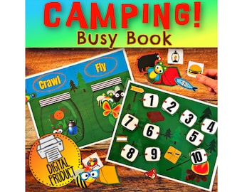 Busy Book Camping | Camping Theme | Camping Activities | Preschool Printables | PreK Learning | Homeschool Activity