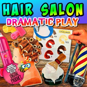 Hair Salon Dramatic Play | Beauty Shop Pretend Play | Preschool Theme | Preschool Play | Pretend Activity | Homeschool Play