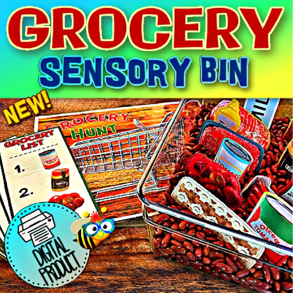 Sensory Bin Grocery List | Grocery Activity | Sensory Bin Activity | Seek and Find Activity | Grocery Search Activity
