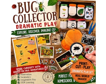 Bug Collector Dramatic Play | Printable | Digital Download | Pretend | Bug Bulletin Board | Homeschool | Science Activity | Summer Activity