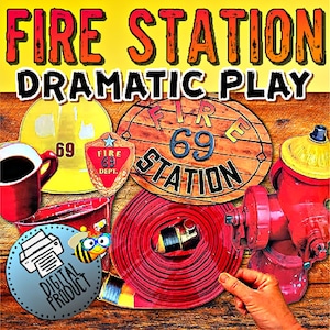 Fire Station Dramatic Play | Fire Safety Pretend Play |  Preschool Pretend Play | Fire Safety Theme | Fire Safety Decor and Bulletin Board
