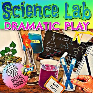 Science Lab Dramatic Play | Science Lab Pretend Play | Science Bulletin Board | Science Printable | Preschool Science | Homeschool Science