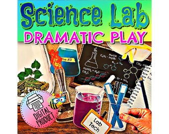 Science Lab Dramatic Play | Science Lab Pretend Play | Science Bulletin Board | Science Printable | Preschool Science | Homeschool Science