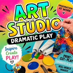 Art Studio Dramatic Play | Digital Download | Printable | Art Pretend Play | Art Bulletin Board | Classroom Decor Cutouts | Art Center