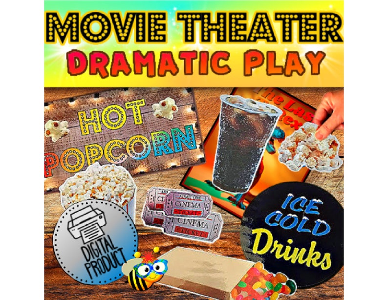 Dramatic Play Movie Theater Pretend Play Movie Theater Printable Preschool Play Prek Play ...