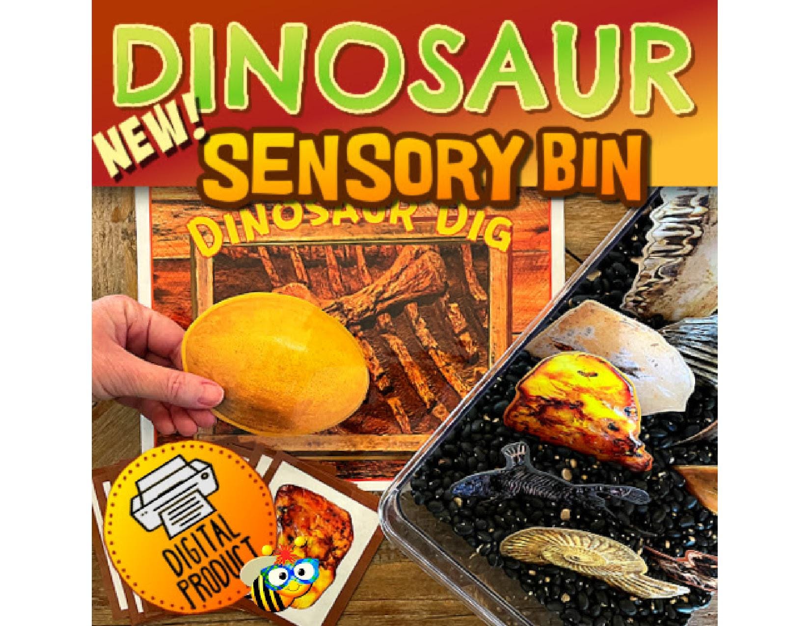 Dinosaur Dig Sensory Bin | Fossil Activity | Sensory Bin Activity ...