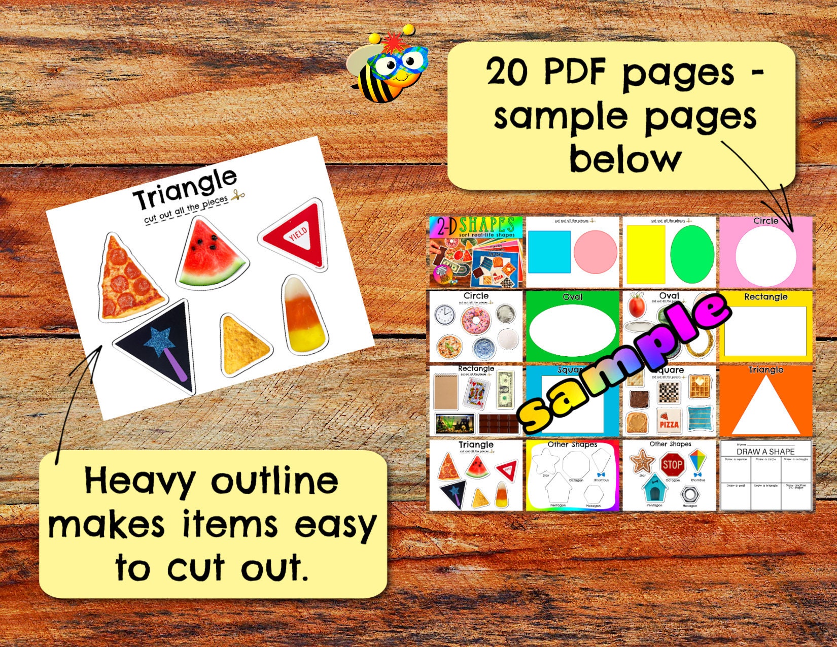 2D Shapes Sorting Mats Identify Shapes Environmental Print Printables