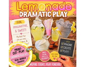 Lemonaddramatisk pjäs | Utskrivbar | Digital nedladdning | Anslagstavledekor | Födelsedagsfestdekor | Sommaraktivitet | ESL-aktivitet