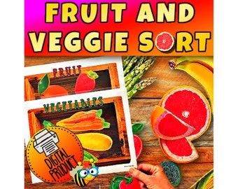 Fruit and Veggie Sorting | Fruit | Vegetable | Sorting Mat | Center Activities | Montessori Sorting | Preschool Sorting | Homeschool Sorting