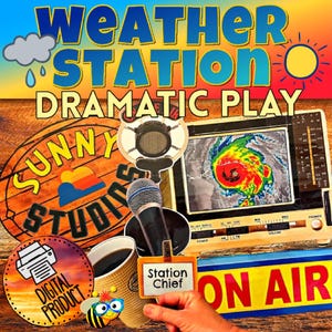Juego dramático sobre la estación meteorológica / Juego de simulación del clima / Juego de rol del meteorólogo / Juego sobre el clima / Clima para preescolares / Clima para la educación en el hogar