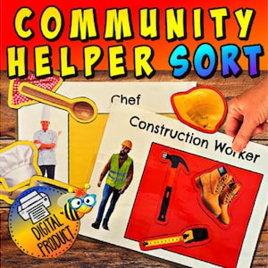 Community Helpers Sorting Activity | Community Helpers Theme | Occupation Printables | Community Helper Sorting | PreK Learning | Homeschool
