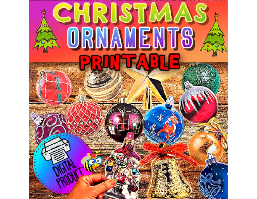 Christmas Ornament Cutouts Printable Christmas Ornaments Etsy