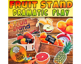 Dramatic Play Fruit Stand | Pretend Play | Fruit Activities | Center Activities | Preschool Printables|  PreK Learning | Homeschool Play