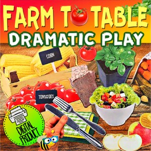 Farm Dramatic Play | Farm to Table Pretend Play | Bulletin Board Decor | Farm Activity | Food Printable | Homeschool | Farm Theme