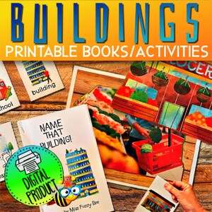 Printable Book | Sight Words | Buildings | Community Helper | Small Group | Kindergarten | 1st Grade | Special Education