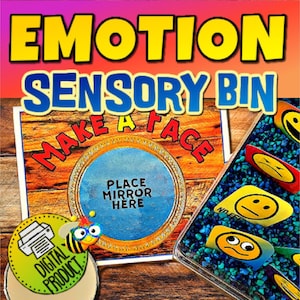 Contenedor sensorial de emociones / Actividad de sentimientos / Actividad de contenedor sensorial / Expresión facial preescolar / Sentimientos preescolares / Diversión de autoconciencia / SEL